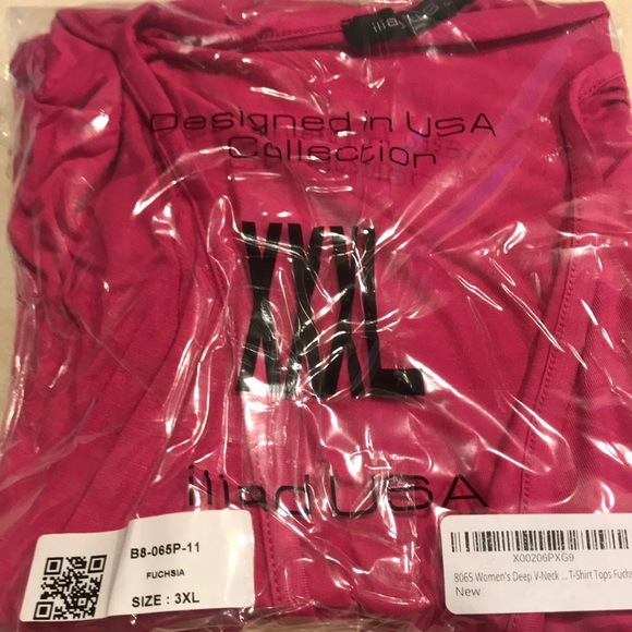 NWOT Iliad U S A Fuchsia v-neck top AU size 3XL - Picture 2 of 10
